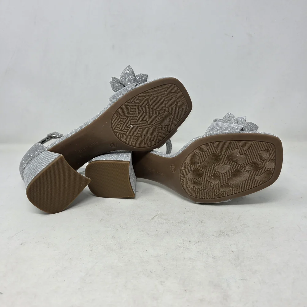 Kelly & Katie Magg Sandal Silver Glitter Women's Heels Size 8.5